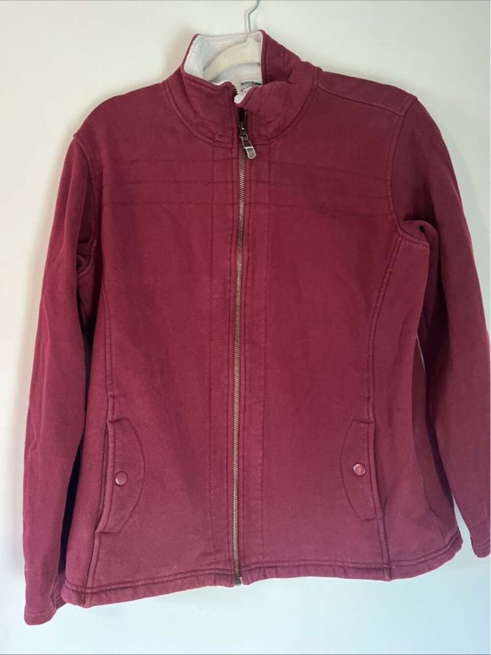 Women’s Vintage Burgundy Maroon Columbia Full Zip Fleece XL jacket